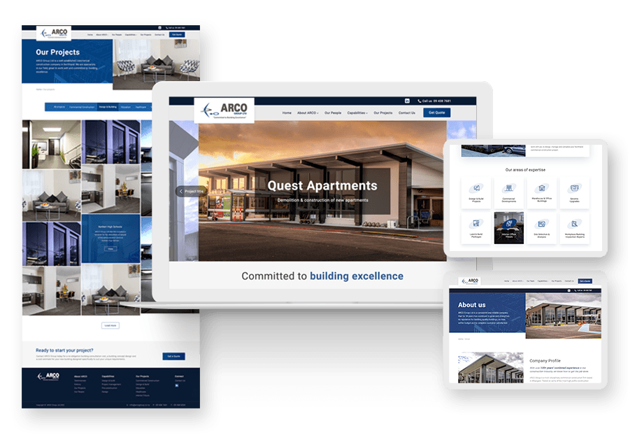 Jooblims created the website for construction company ARCO to present their services